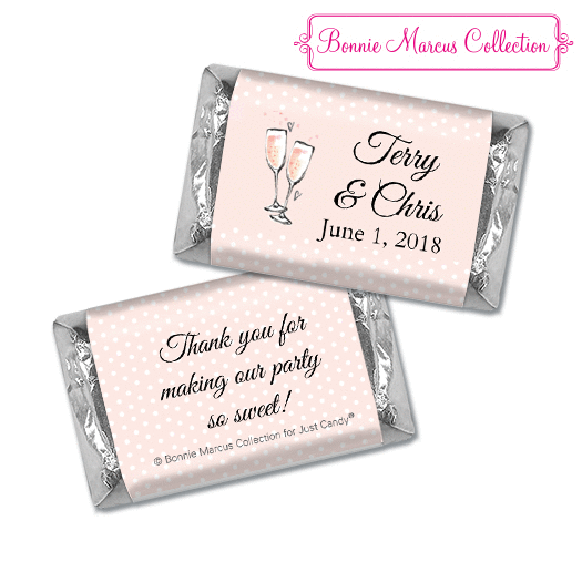 Personalized Bonnie Marcus Anniversary Pink Anniversary Bubbly Hershey's Miniatures