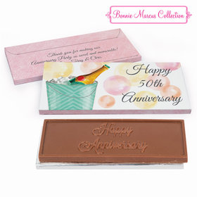 Deluxe Personalized Anniversary Champagne Bucket Embossed Chocolate Bar in Gift Box