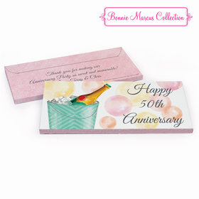 Deluxe Personalized Anniversary Champagne Bucket Chocolate Bar in Gift Box