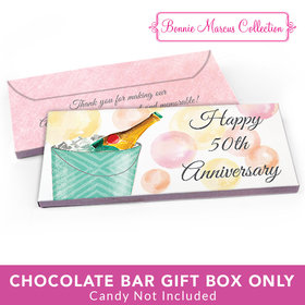 Deluxe Personalized Anniversary Champagne Bucket Candy Bar Favor Box