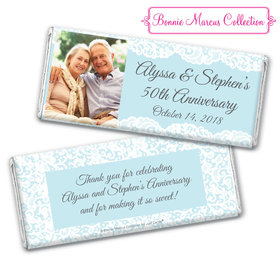 Personalized Bonnie Marcus Anniversary Lace Linen Chocolate Bar & Wrapper