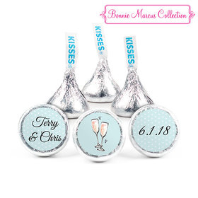 Personalized Bonnie Marcus Anniversary Bubbly Party Blue Hershey's Kisses