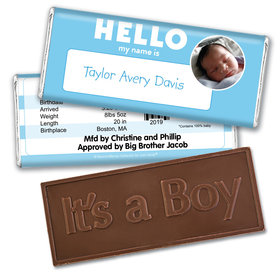 Bonnie Marcus Collection Personalized Photo Embossed It's a Boy Bar Name Tag Boy Birth Announcement