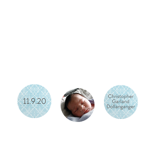 Personalized Boy Birth Announcement Photo 3/4" Stickers for Hershey's Kisses