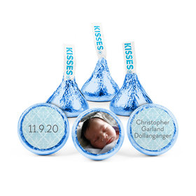 Personalized Boy Birth Announcement Photo Hershey's Kisses