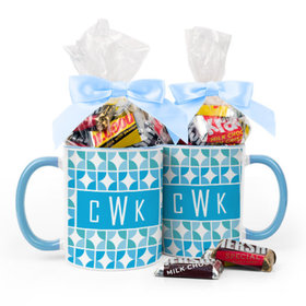 Personalized Baby Boy Announcement Pattern 11oz Mug with Hershey's Miniatures