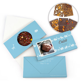 Personalized Bonnie Marcus Birth Announcement Baby Boy Animal Parade Gourmet Infused Belgian Chocolate Bars (3.5oz)