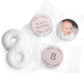 Personalized Bonnie Marcus Baptism Filigree and Heart Life Savers Mints