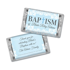 Personalized Bonnie Marcus Baptism Floral Filigree Hershey's Miniatures