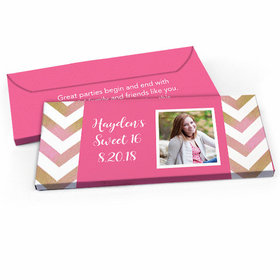 Deluxe Personalized Sweet 16 Picture Your Birthday Candy Bar Favor Box