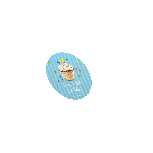 Personalized Youth Birthday Cupcake Dazzle 2" Sticker for Small Mason Jar