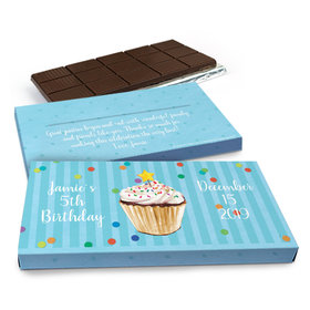 Deluxe Personalized Cupcake Dazzle Chocolate Bar in Gift Box (3oz Bar)