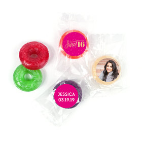 Personalized Bonnie Marcus Sweet 16 Pink & Gold Life Savers 5 Flavor Hard Candy