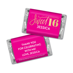 Personalized Bonnie Marcus Sweet 16 Pink & Gold Mini Wrappers Only