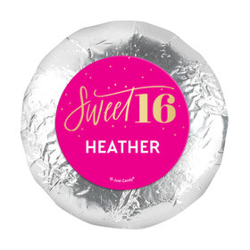 Personalized Bonnie Marcus Sweet 16 Pink & Gold 1.25" Stickers (48 Stickers)