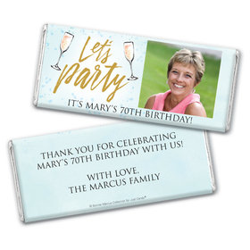 Personalized Bonnie Marcus Birthday Champagne Party Chocolate Bar & Wrapper