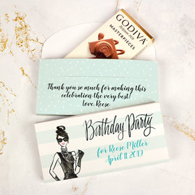 Deluxe Personalized Bonnie Marcus Birthday Vogue Godiva Chocolate Bar in Gift Box