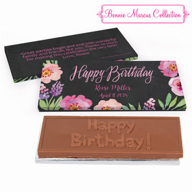 Deluxe Personalized Adult Birthday Floral Embrace Chocolate Bar in Gift Box