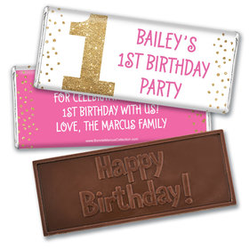 Bonnie Marcus Personalized 1st Birthday Gold One Embossed Chocolate Bars