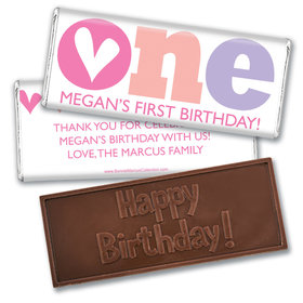 Bonnie Marcus Personalized 1st Birthday Adorable One Embossed Chocolate Bars