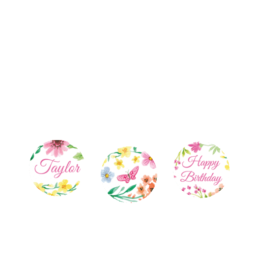 Personalized Birthday Blossom 3/4" Stickers for Hershey's Kisses