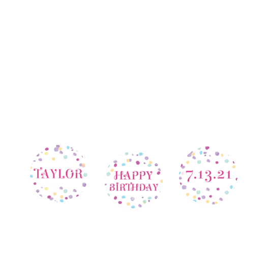 Personalized Birthday Sprinkling Confetti 3/4" Stickers for Hershey's Kisses
