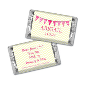 Bonnie Marcus Collection Personalized Hershey's Miniature It's a Girl Chevron Birth Announcement