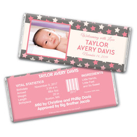 Bonnie Marcus Collection Personalized Chocolate Bar Star Girl Birth Announcement