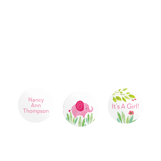 Personalized Girl Birth Announcement Safari Snuggles 3/4" Stickers for Hershey's Kisses