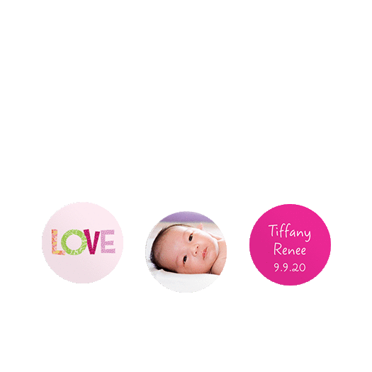 Personalized Girl Birth Announcement Love 3/4" Stickers for Hershey's Kisses