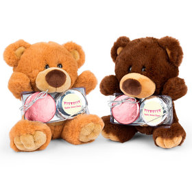 Personalized Bonnie Marcus Birth Announcement It's a Girl Banner Teddy Bear with Chocolate Covered Oreo 2pk