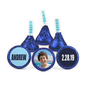 Personalized Bar Mitzvah Boldly Blue Hershey's Kisses