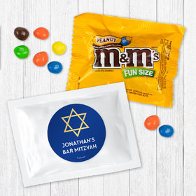 Personalized Bonnie Marcus Bar Mitzvah Traditional Star Peanut M&Ms