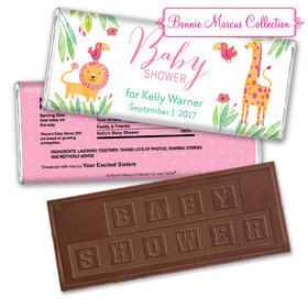 Bonnie Marcus Collection Personalized Embossed Chocolate Bar Personalized Baby Shower Candy Safari Snuggles