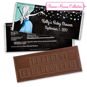 Bonnie Marcus Collection Personalized Embossed Chocolate Bar Personalized Baby Shower Candy Sprinkling Pink