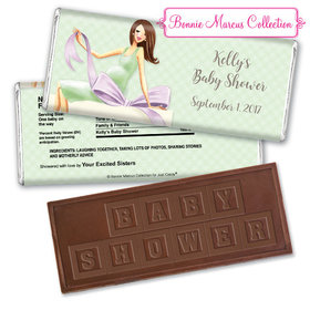 Bonnie Marcus Collection Personalized Embossed Chocolate Bar Personalized Candy Baby Shower Favors Baby Bow