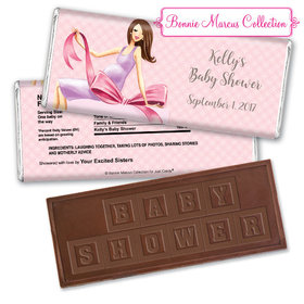 Bonnie Marcus Collection Personalized Embossed Chocolate Bar Personalized Candy Baby Shower Favors Baby Bow