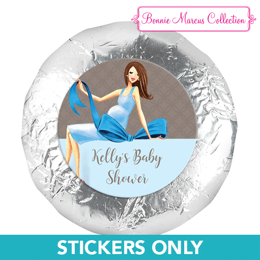 Bonnie Marcus Collection Baby Shower Baby Bow 1.25" Stickers (48 Stickers)