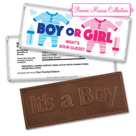Personalized Bonnie Marcus Gender Reveal Onesies Embossed It's a Boy Chocolate Bar