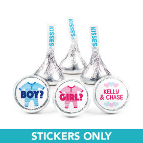 Personalized Bonnie Marcus Gender Reveal Onesies 3/4" Stickers (108 Stickers)