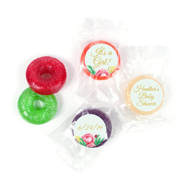 Personalized Bonnie Marcus Baby Shower It's a Girl Floral LifeSavers 5 Flavor Hard Candy