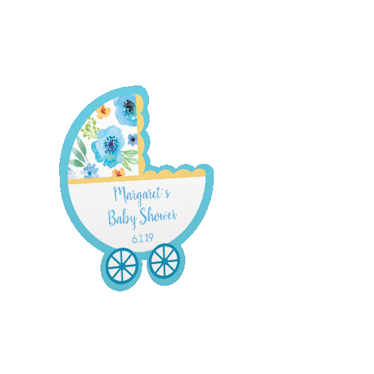 Personalized Baby Shower Watercolor Wreath Sticker for Plastic Baby Stroller Box