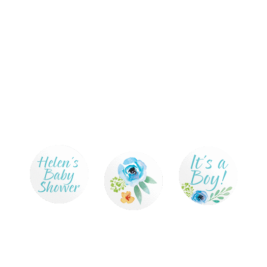 Personalized Bonnie Marcus Baby Shower Watercolor Blossom 3/4" Stickers for Hershey's Kisses