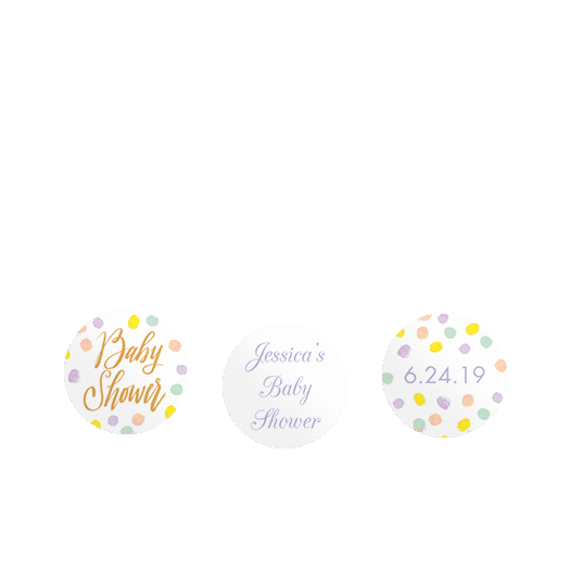 Personalized Bonnie Marcus Baby Shower Confetti Fun 3/4" Stickers for Hershey's Kisses