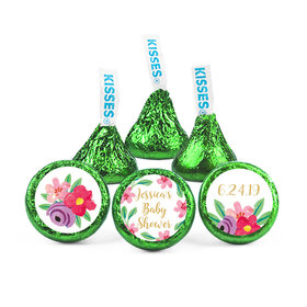 Personalized Bonnie Marcus Baby Shower Watercolor Flowers Hershey's Kisses
