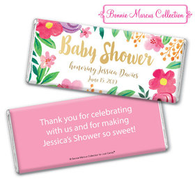 Personalized Bonnie Marcus Baby Shower Fun Floral Chocolate Bar & Wrapper