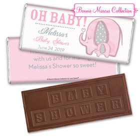 Personalized Bonnie Marcus Baby Shower Elephants Embossed Chocolate Bar & Wrapper