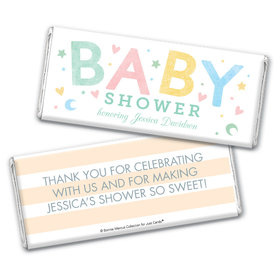 Personalized Bonnie Marcus Baby Shower Watercolor Flowers Chocolate Bar Wrappers Only