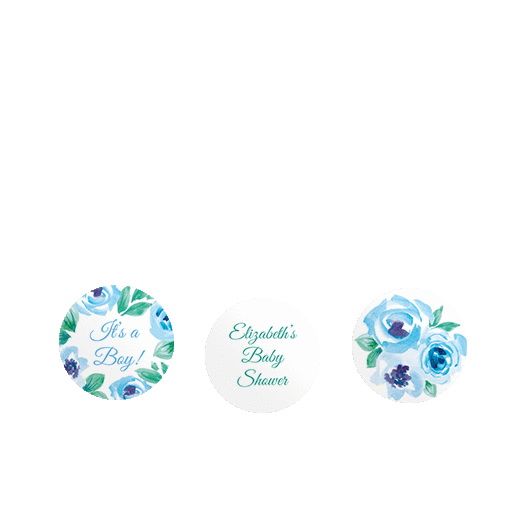 Personalized Bonnie Marcus Baby Shower Watercolor Wreath 3/4" Stickers for Hershey's Kisses