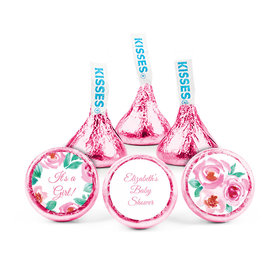 Personalized Bonnie Marcus Baby Shower Watercolor Wreath Hershey's Kisses